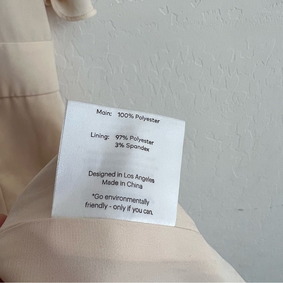 Fame and Partners V-Neck Cream Flutter Sleeve Dress - Picture 12 of 13